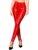 LiiYii Women Leather Tights Tummy Control Rave Leggings Red 3X-Large