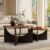 LIKIMIO Nesting Coffee Tables Set of 2, 31.5″ Round Side Tables for Living Room, Wooden End Table, Walnut