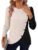 LILLUSORY Long Sleeve Tunic Tops for Women Dressy Casual Blouses Asymmetric Fall Outfits 2026 Winter Clothing Apricot XL
