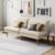 LINSY Home 66″ Futon Sofa Bed, Corduroy Futon Couch with 3-Position Adjustable Backrest, Solid Wood Legs, Convertible Small Sofa Bed for Living Room, Apartment, Dorm, Beige