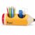 LIRHIQYGF Creative Pencil-Shaped Desk Organizer – 3 Size Options, Multi-Compartment Storage, Vertical or Horizontal Placement, for Home Office, Study Desk and Dorm (2 compartments （11.4 × 3.7 in）)