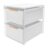 LIRHIQYGF Stackable Closet Organizer Drawer, Pull-Out Storage Basket with Wood Handle, Carbon Steel Wardrobe Bin (Wide 2 layers [height + height + cover] white)