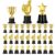 Lirrynnpein 36 Pcs Gold Mini Trophies, Plastic Golden Trophy Award for Students 3 Styles Funny Trophy Cups for Party, Competitions, Sports, Winning Prize, Hollywood Event Props