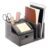 Liry Products Gray Rustic Wood Desk Organizer Storage Cabinet Mail File Paper Sticky Note Memo Pad Folder Office Supplies Caddy Tabletop Holder Accessory Sorter Multiple Compartments with Drawer Home