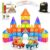 Little Vo Magnetic Tiles 100 pcs with 2 Cars, STEM Building Blocks for Kids, Educational Gift, Magnet Construction Toys for Toddlers, School Teacher Supplies, Classroom Must-Haves