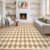 LIVEBOX Washable Living Room Rug 8×10, Brown Checkered Diamond Rug Non-Slip Modern Neutral Geometric Plaid Rugs for Bedroom, Low Pile Area Rug for Dining Room Kids Room Classroom