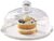 Living Room Dessert Table Hotel Glass Dome Ceramic Plate Cake Dome Cake Plate Bread Fruit Dome Cheese Vegetable Decorative Serving Tray (Size : 232315CM) (26 * 26 * 17CM)