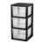 LIXRVYN Plastic Storage Organizer Tower, Removable Clear Drawer Bins, Black
