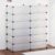 LKJVFCPW 12-Compartment Interlocking Shoe Organizer, Modular Shoe Rack Cabinet for Entryway, Closet, Bedroom, Stackable Shoe Storage Shelf, White
