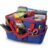 Llazsybz Stationery Storage Pouch Craft Organizer Tote With Reinforced Handles And Pockets Foldable Polyester Storage Carrier Suitable for classroom tables, Blue-red