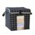 Llazsybz Triangle Storage Box Foldable Organizer Container Bin With Clear Panel And Lid Cotton Material With Portable Side Handles For Lightweight Handling, Black Grid Pattern