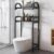 LLHBBSHYYDM 2-Tier Over Toilet Storage Cabinet Floor-Mounted Bathroom Shelf with Adjustable Footpad(Black,50cm)
