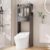 LLHBBSHYYDM Over Toilet Storage Shelf with Cabinet & Drawer, Freestanding Bathroom Organizer(Black)