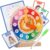LLTCMAOYI Wooden Clock Teaching Aid, Cognitive Time Toy