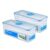 LocknLock Set of 2 HPL844 Storage Containers with Drain Rack, 2 Litres, Dimensions (L x W x H): 278 x 115 x 103 mm, Suitable for Freezing and Microwave Lock and Lock Containers, Food Box, Meal Prep