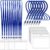 LOCONHA 200 Sets Clear Plastic Horizontal Name Tags Badge ID Card Holders and Lanyards with Clip lanyards for id Badges (200, Blue)