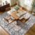 Lofus 7’x7′ Square Washable Area Rug, Vintage Boho Floral Brown Carpet