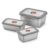 LOGOFUN 3pcs Stainless Steel Food Storage Containers with Airtight Lid