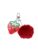 LOHGOU Cute Pom Pom Keychain Faux Rabbit Fur Ball Bag Charm, Plush Pompoms Charms for Women (Strawberry)