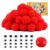 LOKUNN 1 Inch Pom Poms, Red Pom Poms for Arts and Craft, Soft and Fluffy Pom Pom Balls with Self-Adhesive Eyes, Pompoms for DIY Wedding Valentine’s Day Party Decorations