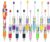 Lopenle 12 Pcs DIY Multicolor Beadable Pens Plastic Colored Bead Kit Pens Beaded 4 in1 Ballpoint Pens for School Office Home（Multicolor）