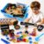 Losnakt Pirate Treasure Chest Sensory Bin for Toddler, Adventure Themed with 8 Challenge Cards, Pirate Figures, Gems & Coins, Fine Motor Counting Activity, Gifts for Boys Girls Age 3 4 5 6+