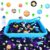 Losnakt Space Sensory Bin for Toddler, No-Mess Pom Poms Sensory Play Kit for Preschool Learning, Gifts for Boys Girls Age 3 4 5 6+
