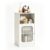 Louvered Door Freestanding Multi-Layer Bathroom Storage Cabinet, White