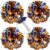 Lovecheer 4PCS Orange and Blue Pom Poms Cheerleading for Sports Team Spirits Football Basketball Games Dance Party Pom Poms Cheer