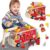 LOVELAND Wooden Fire Truck Toy, Take Apart STEM Building Set with Kid-Safe Screwdriver & 6 Shape Sorter Tools, DIY Montessori Construction Vehicle, Pretend Play Educational Gift for Boys Girls Ages 3+