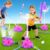 Love&Mini 4-in-1 Sprinkler for Kids – Water-Spraying Rocket, Water Baseball Game & Stomp Rocket Launcher, 360° Spinning Sprinkler Outdoor Water Play Set, Pink Outside Summer Toys for Kids 3-12