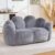 Loveseat Bean Bag Chair for Adults, Giant Floral Shaped Bean Bag Sofa, Oversized Faux Fur Couch, Ultra Soft Love Seat for Living Room Bedroom Game Room, Comfy Reading Chair (Grey)