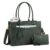 LOVEVOOK Laptop Bag for Women, 2-in-1 Tote Purse with Clutch & Cup Holder, Waterproof Briefcase for Work Travel, Large Capacity Structured Work Bag with Embossed Design 17.3 Inch, Green