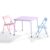 LOVEZOE Kids Activity Table and 2 Chairs Set – 3-Piece Folding Play Table – Pastel Multicolor – Toddler Art Desk for Drawing, Crafts, Puzzles & Snacks – Space-Saving Design for Playroom, Bedroom,