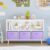 LOVEZOE Kids Bookcase with Collapsible Fabric Drawers – 3-Tier Children’s Book Display & Toy Storage Cabinet Organizer – White/Purple – Anti-Tip Wall Anchor Included