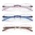 LOVIVY 3 Pack Rimless Reading Glasses for Women Blue Light Blocking Readers Tinted Edge Spring Hinge Pattern Print Arm Eyeglasses Mix 1.00