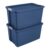 LPOMNXDF 2-Pack 34 Gallon Blue Stackable Plastic Storage Bins, Extra-Large Capacity Totes With Secure Latching Lid & In-Molded Handles, Heavy-Duty Containers For Home, Dorm, Garage And Basement