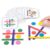 lstyty Montessori Wooden Rainbow Stick Pattern Blocks Matching Game