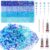 Luckbot 36000Pcs Pink Resin Rhinestones for DIY Bedazzling Kit, 5 Sizes Flatback Gems for Crafting Bedazzled Nail Art Supplies Decoration (Blue)