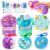 luckycrazy 3 Pack Ocean Slime Kit for DIY Stress Balls, Clear Slime with 3 TPR Skins & Add-ins, Non-Sticky Sensory Toys for Stress Relief, Party Favors Birthday Goodie Bag Stuffers for Kids & Adults