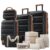 Luggage Set 13 Piece Suitcase Sets with Silent Spinner Wheel – Black