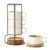LUKA 6 Ounce Porcelain Stackable Espresso Cups with Saucers and Metal Stand Set of 4, Ceramic Cappuccino Cups Set for Specialty Coffee Drinks, Latte, Cafe Mocha and Tea, White Green Interior