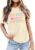 LUKYCILD Teacher Shirt Women First Day of School Shirts Progress Over Perfection Tee Casual Teacher Life Short Sleeve T-Shirt Apricot