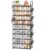 LUKYTOWER Tall Shoe Rack – 10 Tier Shoe Organizer 30-35 Pairs Boot Storage