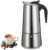 LUMINFLY 12 Cup 600 ml Moka Pot, Stainless Steel Stovetop Espresso Maker with Anti Scalding Handle, European Percolator Coffee Pot for Home Kitchen, Cafe, Restaurant, Fast Heating for 12 Cup Brewing