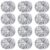 LUMINFLY 12 PCS Cheerleading Pom Poms, 11.4 in Silver Pom Poms with Handles, for Sports Events and Parties, Lightweight PET Strands, Easy Grip, Full Fluffy Look for Team Spirit and Cheer Practice