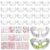 LUMINFLY 24-Piece Paper Mache Masks with Stick-On Gemstones, Blank Half-Face Art Masks, Self-Adhesive Jewels for Crafting, Party, and Cosplay