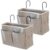 LUMINFLY 2 Pcs Bedside Hanging Storage Organizer with Front Pockets, Wall Mount Door Caddy Bag for Bedroom Dorm Living Room, Cotton Linen, Space Saving Organizer for Bed Frames, Doors, Closets