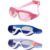 LUMINFLY 3 Pair Swim Goggles for Boys and Girls, Waterproof Anti-Fog Swimming Goggles, Wide Clear View Lenses, PC Material, Pink, Dark Blue, Violet, with Earplugs and Case for Pool and Training