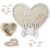 LUMINFLY Wedding Guest Book Alternative with 65 pcs Wooden Hearts, Drop Top Frame Sign Book for Anniversary, Rustic Wedding Decorations, Heart Shaped Photo Frame Guest Sign in Display and Keepsake